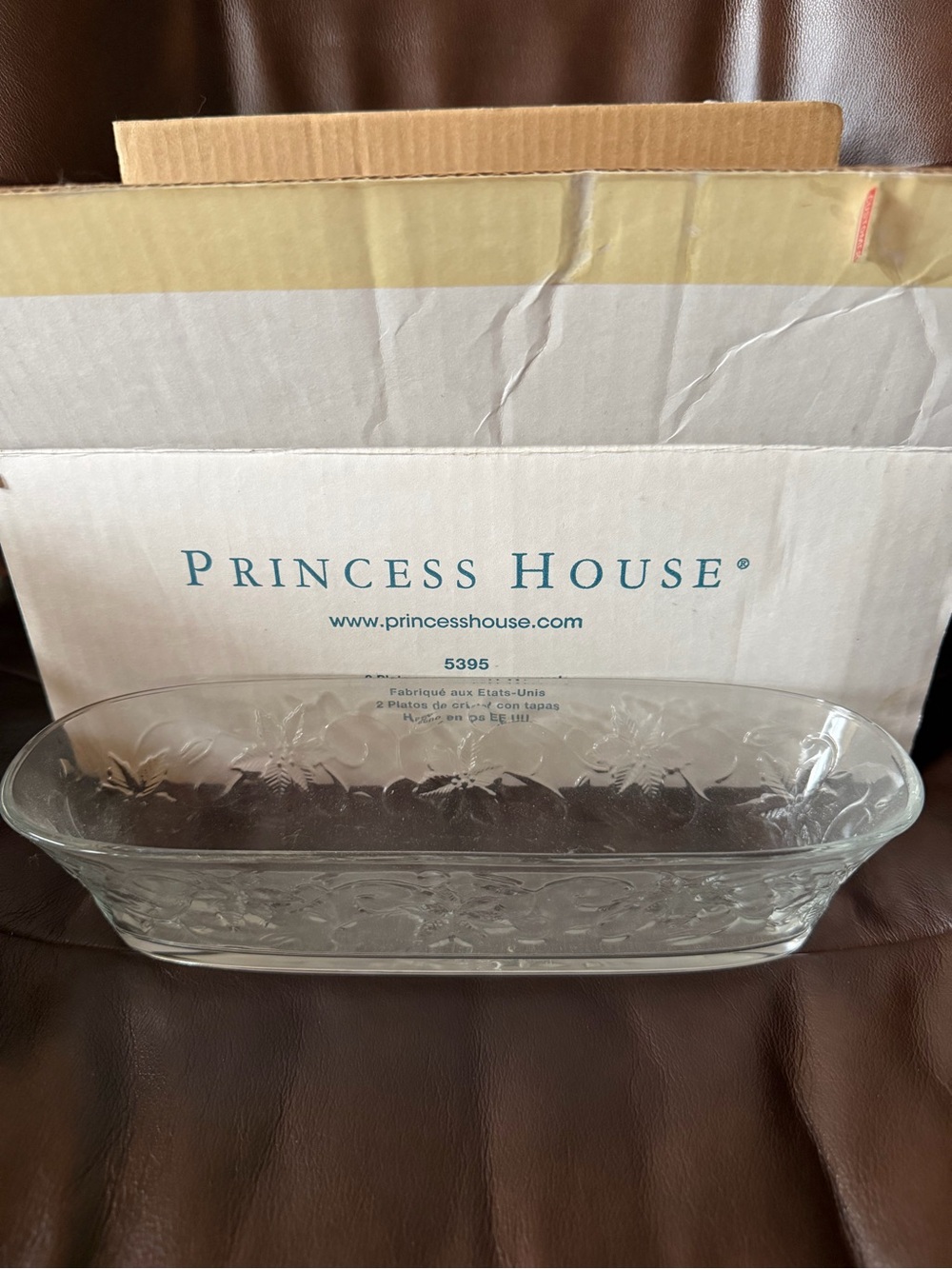 Princess House Fantasia - 2 Crystal Dishes with Lids #5395 NIB NWT